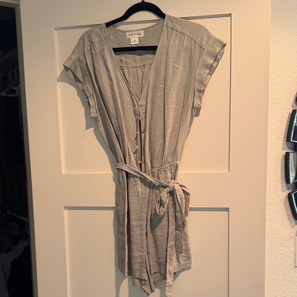 Cloth & Stone, Anthro Blueish Gray Women's Shorts Romper